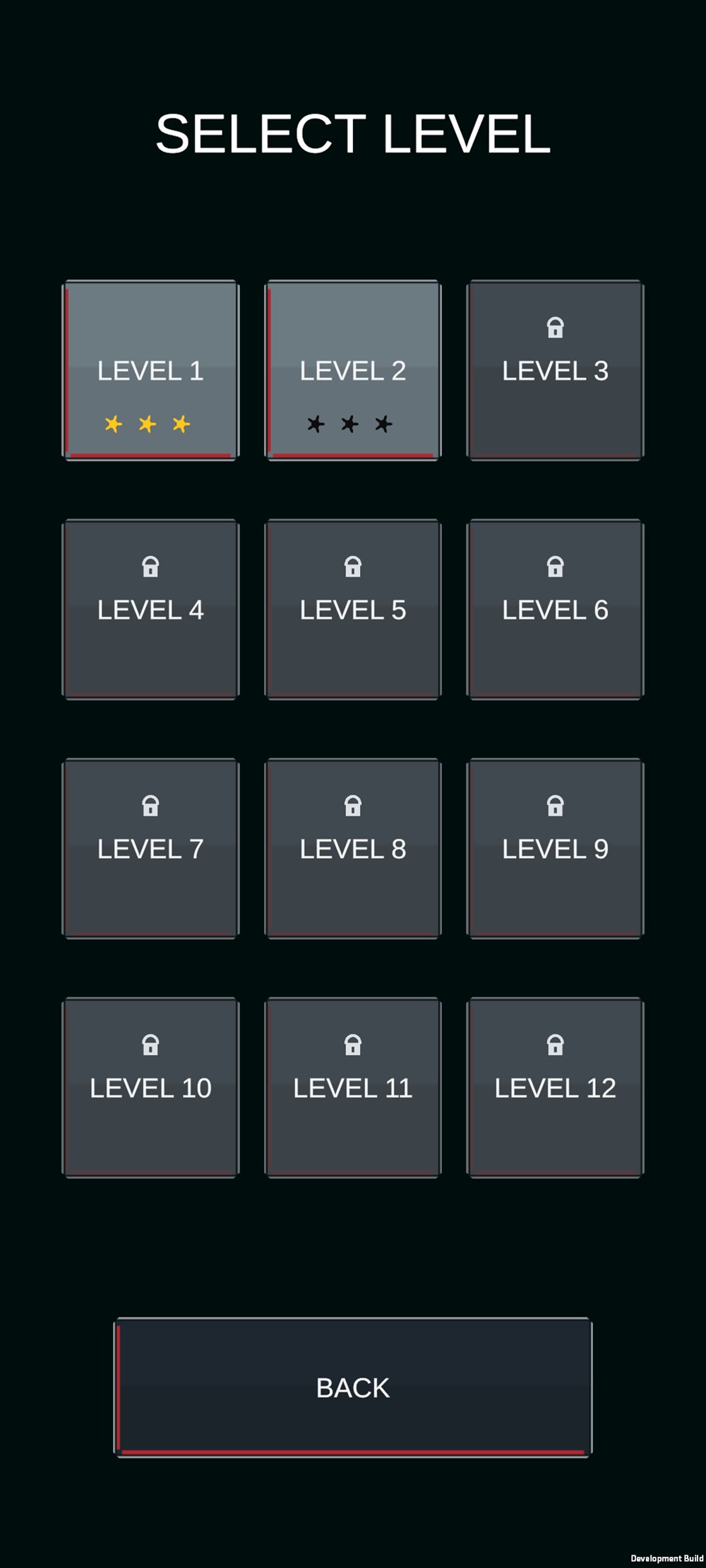 Traffic Hell level select with twelve campaign levels and locked progression